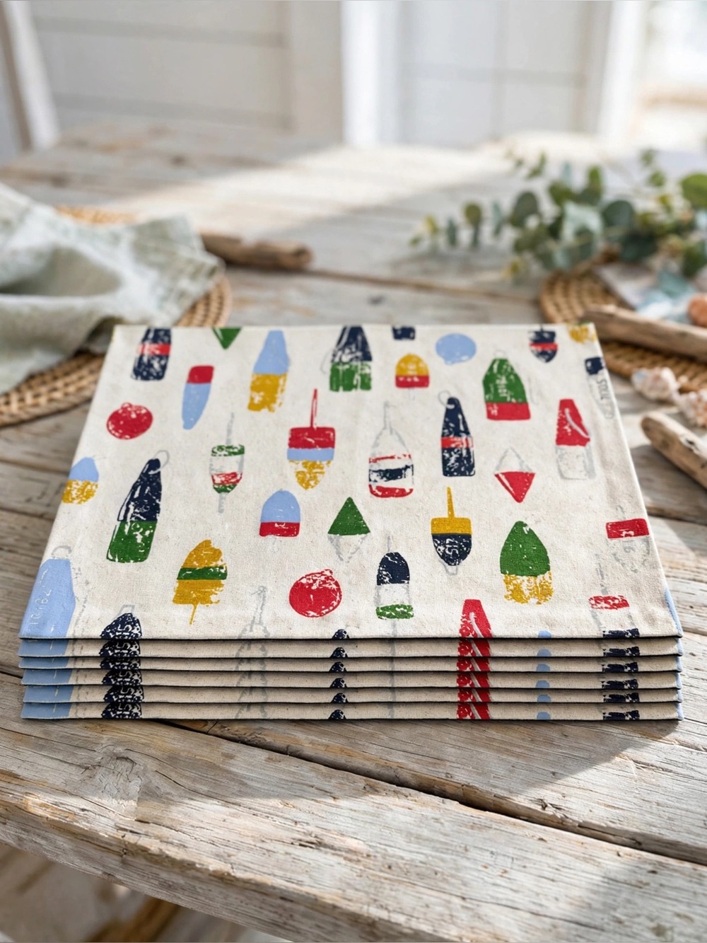 Park Designs Set of 5 Placemats Nautical Buoys Coastal Lake House - Like New